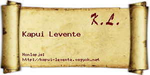 Kapui Levente névjegykártya