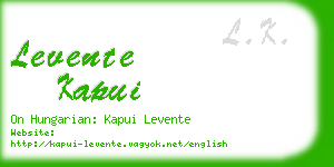 levente kapui business card